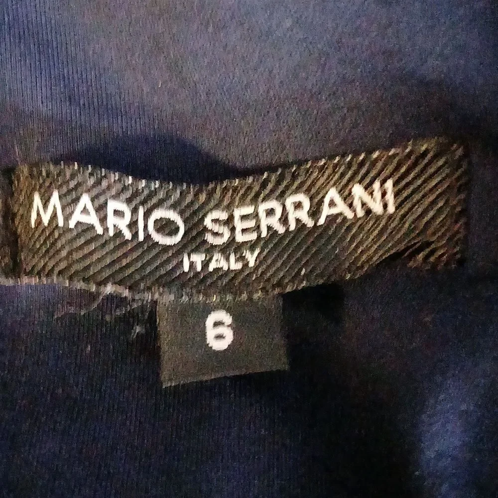 Mario Serrani Italy open front navy blue blazer with pockets lined blazer Sz 6
